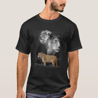Lion Illustration Moon Lion 1 T-Shirt