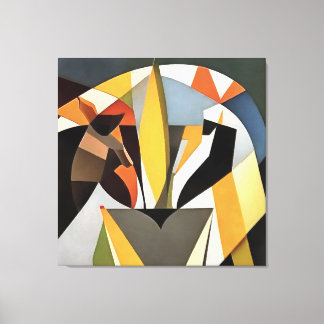 Lion In A Geometric Abstract Art Style Canvas Print