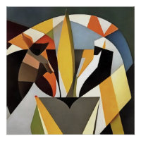 Lion In A Geometric Abstract Art Style