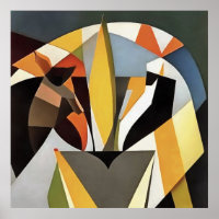 Lion In A Geometric Abstract Art Style 