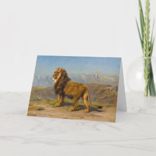 Lion in a Mountainous Landscape   Rosa Bonheur Card