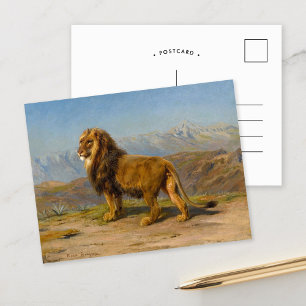 Lion in a Mountainous Landscape   Rosa Bonheur Postcard