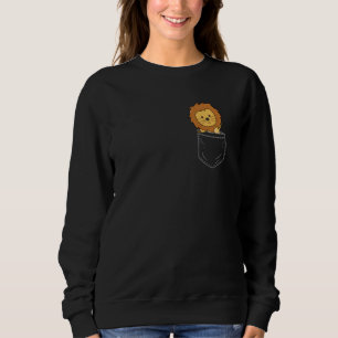 Lion In Breast Pocket Funny Lions For Children Sweatshirt