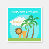 Lion in Jungle Safari Childs Birthday Party