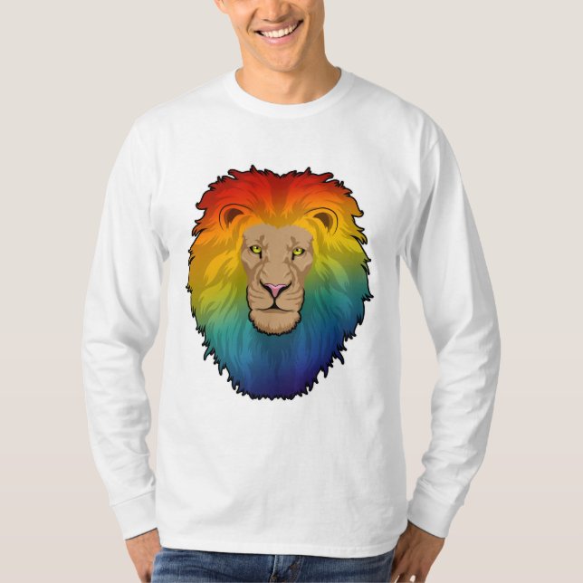 Lion in Rainbow Colours T-Shirt (Front)