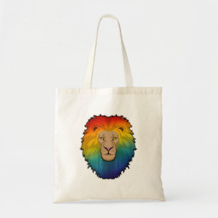Lion in Rainbow Colours Tote Bag