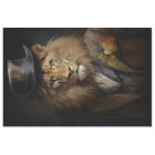 Lion in Suit, Hat with Flowers 1 Decoupage Paper