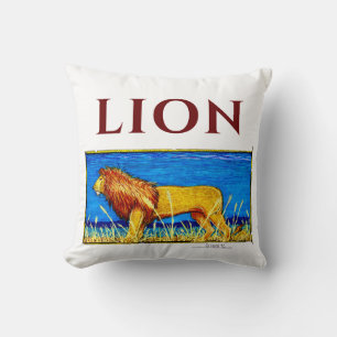 Lion in Tall Grass Cushion