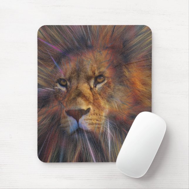 Lion in the Gallery Mousepad (With Mouse)