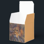 Lion in the Gallery Square Gift Box<br><div class="desc">I don’t think I’d like to come across a lion unless I knew for sure that I was safe from its sharp teeth and claws.  I have given this one some color.</div>