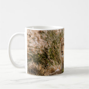 LION IN THE GRASS COFFEE MUG