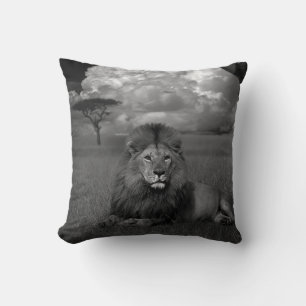 Lion in the Grass Cushion