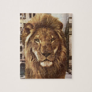 lion in town jigsaw puzzle