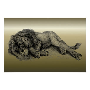 Lion in Vector Mode Poster