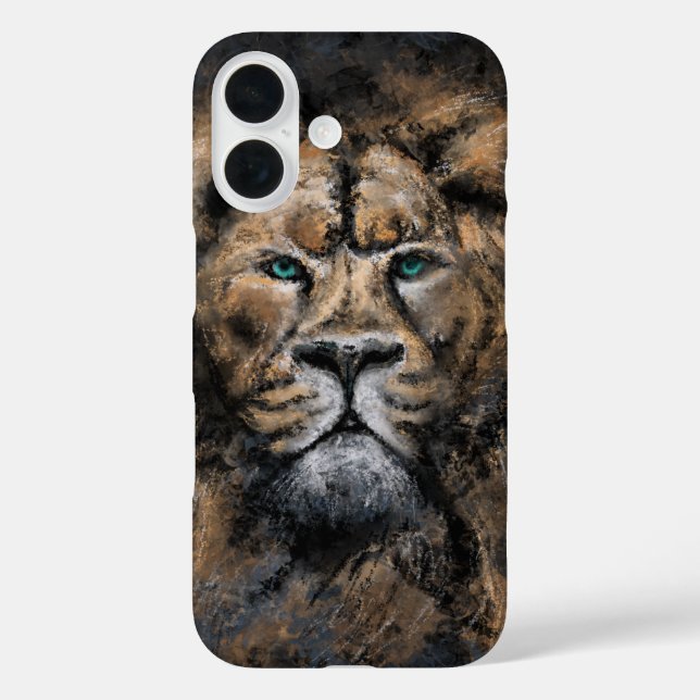 Lion iPhone Case with Green Eyes (Back)
