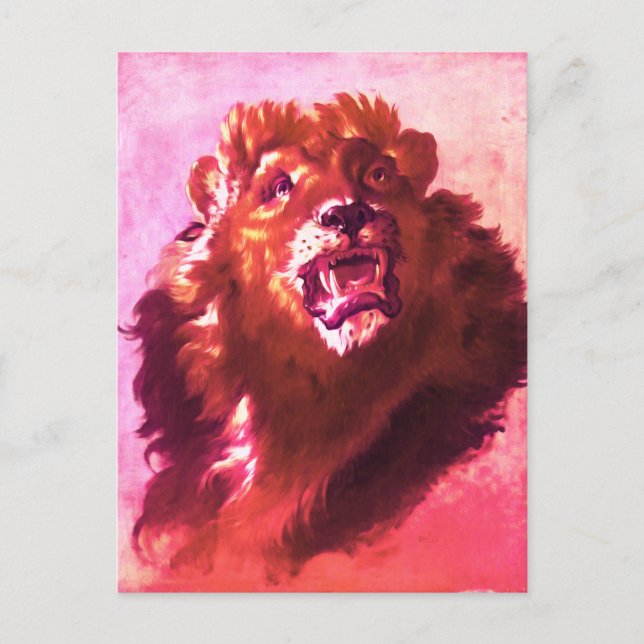 Lion - Italian Painting Postcard (Front)