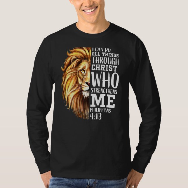 Lion Judah Christian Religious Scripture Graphic B T-Shirt (Front)