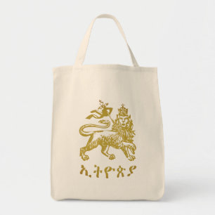 Lion Judah Haile Selassie I Jah Rastafari HIM Tote Bag