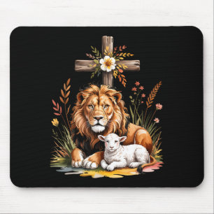 Lion Judah Lamb God Christian Faith Design Mouse Pad