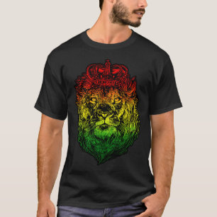 Lion Judah Rastafarian Ethiopian Lion  Reggaeton P T-Shirt