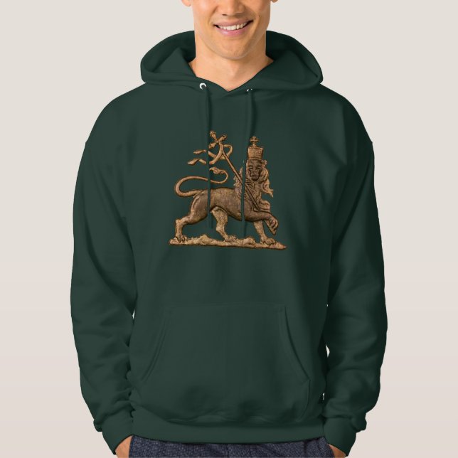 Lion Judah Tripe Jah Rastafari Reggae Rasta Roots  Hoodie (Front)