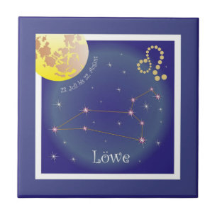 lion July 23rd to August 22nd ceramic photo tile