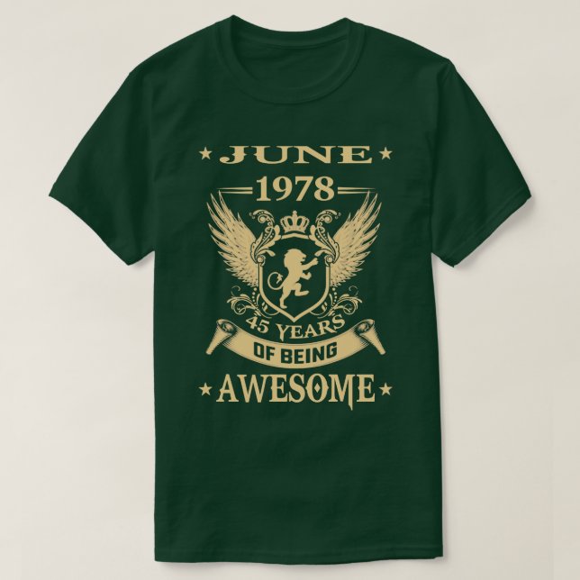 Lion June 1978 Limited Edition 45 Years Of Being A T-Shirt (Design Front)