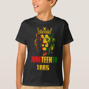 Lion juneteenth cool 1865 freedom african june T-Shirt