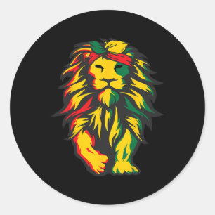 Lion Juneteenth Cool Black History African America Classic Round Sticker