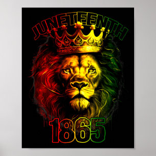 Lion Juneteenth Shirts For Men Black King African Poster