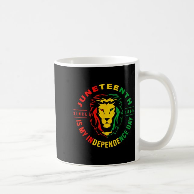 Lion juneteenth since 1865 is my independence day  coffee mug (Right)
