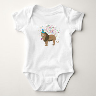 Lion Jungle Partying Animals Having a Party Baby Bodysuit