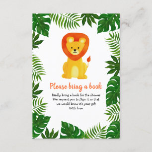 Lion Jungle Safari Animal Forest Bring A Book Invitation