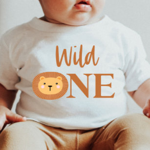 Lion Jungle Safari Animal Wild One 1st Birthday Baby T-Shirt