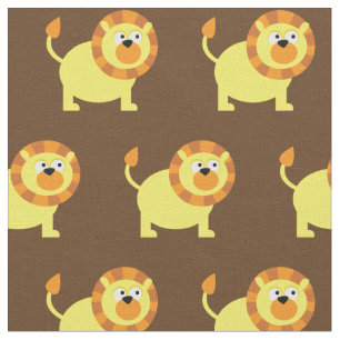Lion Kid Baby Nursery Brown Big Cat Fabric