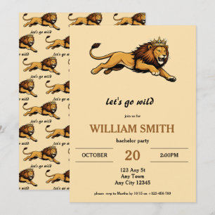 Lion King Bachelor Party Invitation