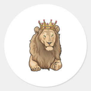 Lion King Crown Classic Round Sticker