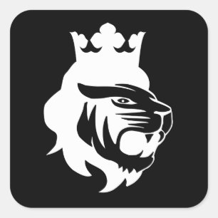 Lion king head square sticker