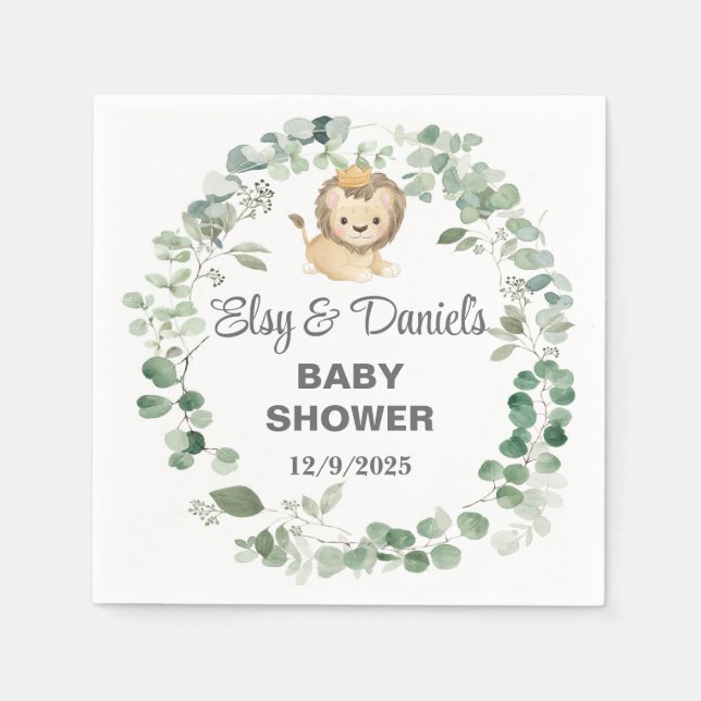 Lion King, Lion Cub baby shower paper napkins. Napkin (Front)