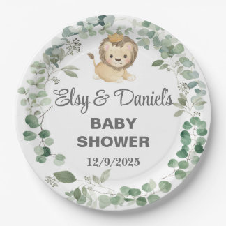 Lion King, Lion Cub baby shower paper plates. Plate