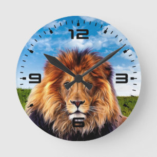 Lion King of the Forest Art-15475 Round Clock