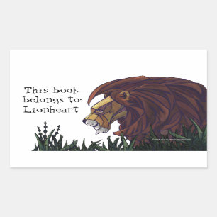 Lion King Personalised Bookplate Rectangular Sticker