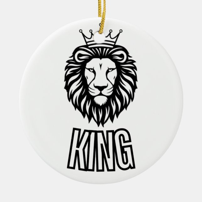 lion king T-shirt Ceramic Tree Decoration (Front)