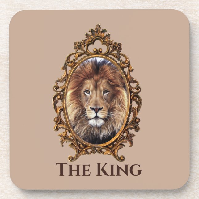Lion king vintage mens coaster (Front)