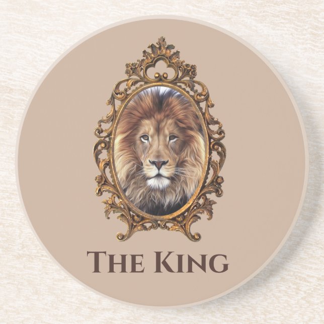Lion king vintage mens  coaster (Front)