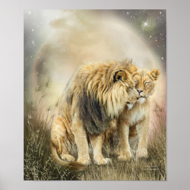 Lion Kiss Art Poster/Print Poster (Front)