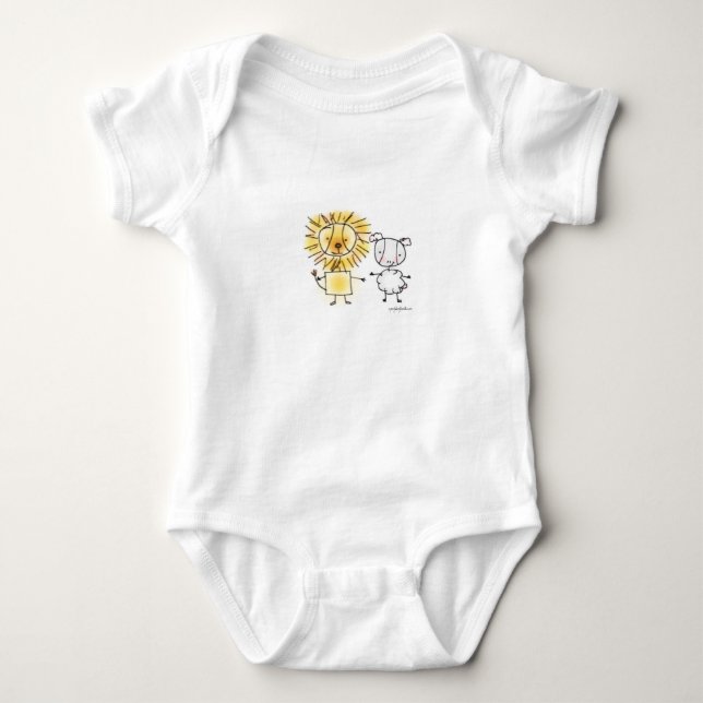 Lion & Lamb Baby Bodysuit (Front)