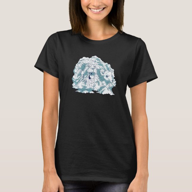 Lion Lamb Inspirational Bible Verse Men Women Grap T-Shirt (Front)