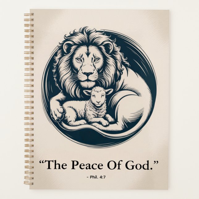 Lion & Lamb Peace - Prophetic Harmony Art Planner (Front)