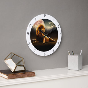 LION  LARGE CLOCK